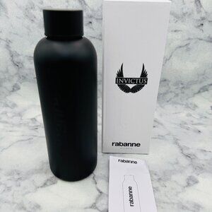 Paco Rabanne Invictus Water Bottle, Matte Black 750ml, Logo Design, Boxed - NEW
